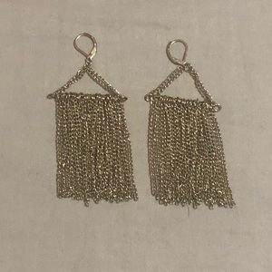 Silver Drop Curtain Earrings